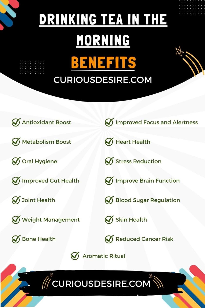 Infographics - benefits of drinking tea in the morning