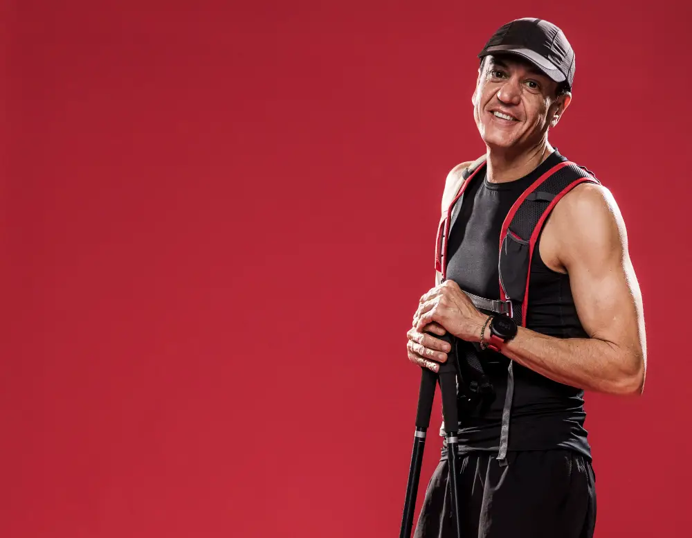 Man wearing weighted vest
