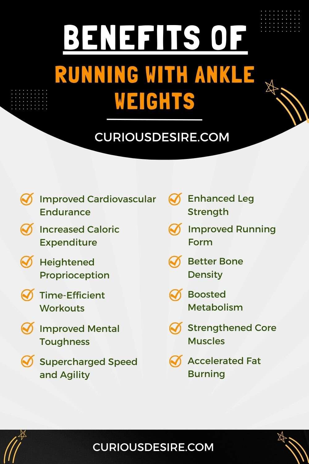 12 Most Common Benefits of Running with Ankle Weights- Infographic