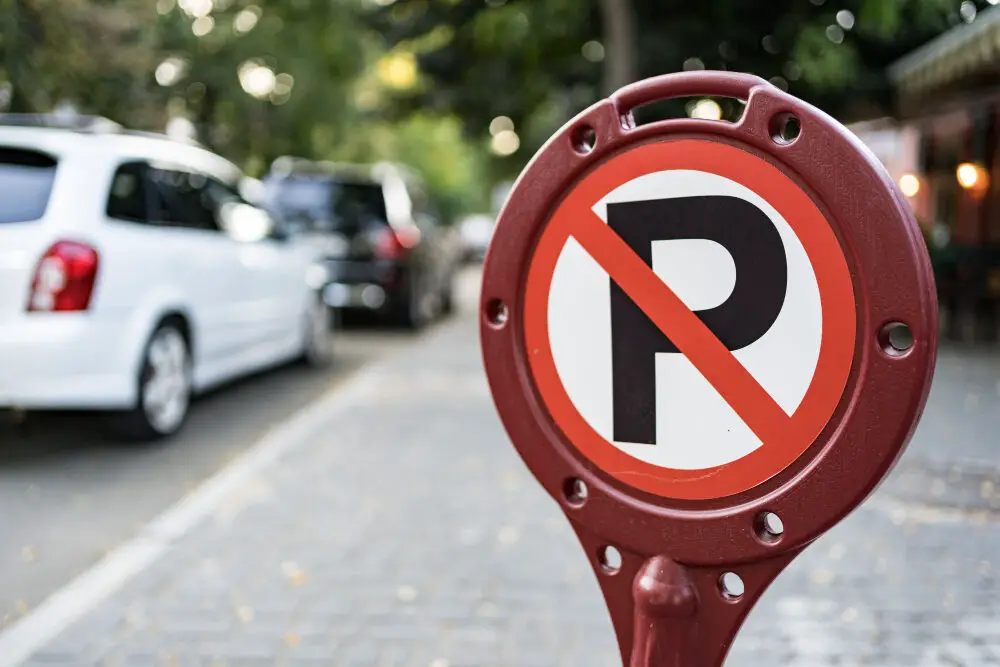No Auto Parking Sign