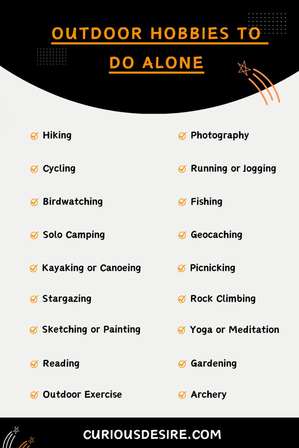 Outdoor Hobbies To Do Alone - Infographic