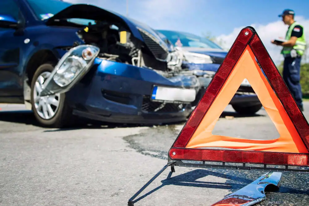 Road Accident and Smashed Car