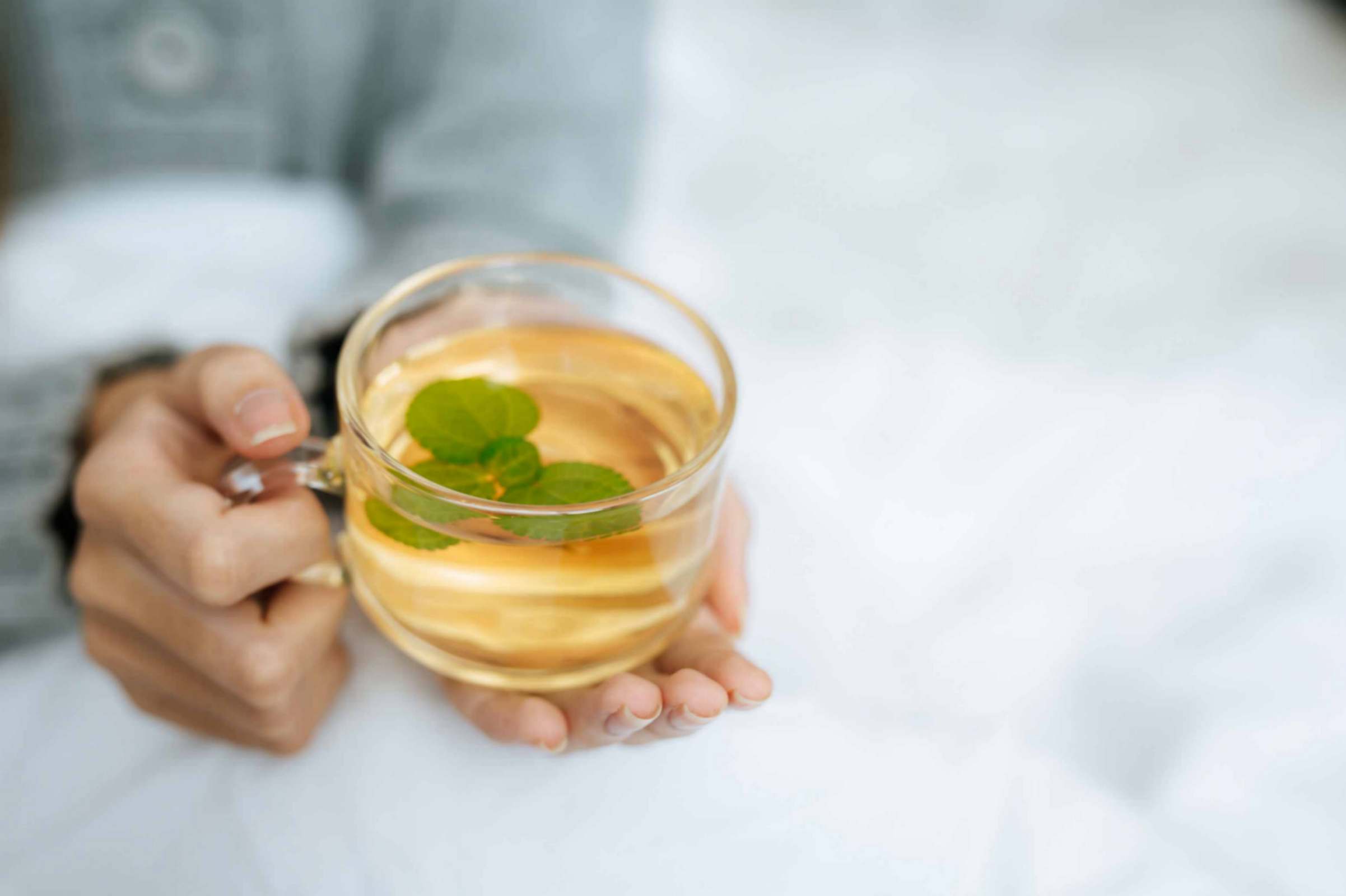 Sipping Herbal Tea on Cold Day