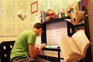 Teenage boy studying-Myths About Adolescents