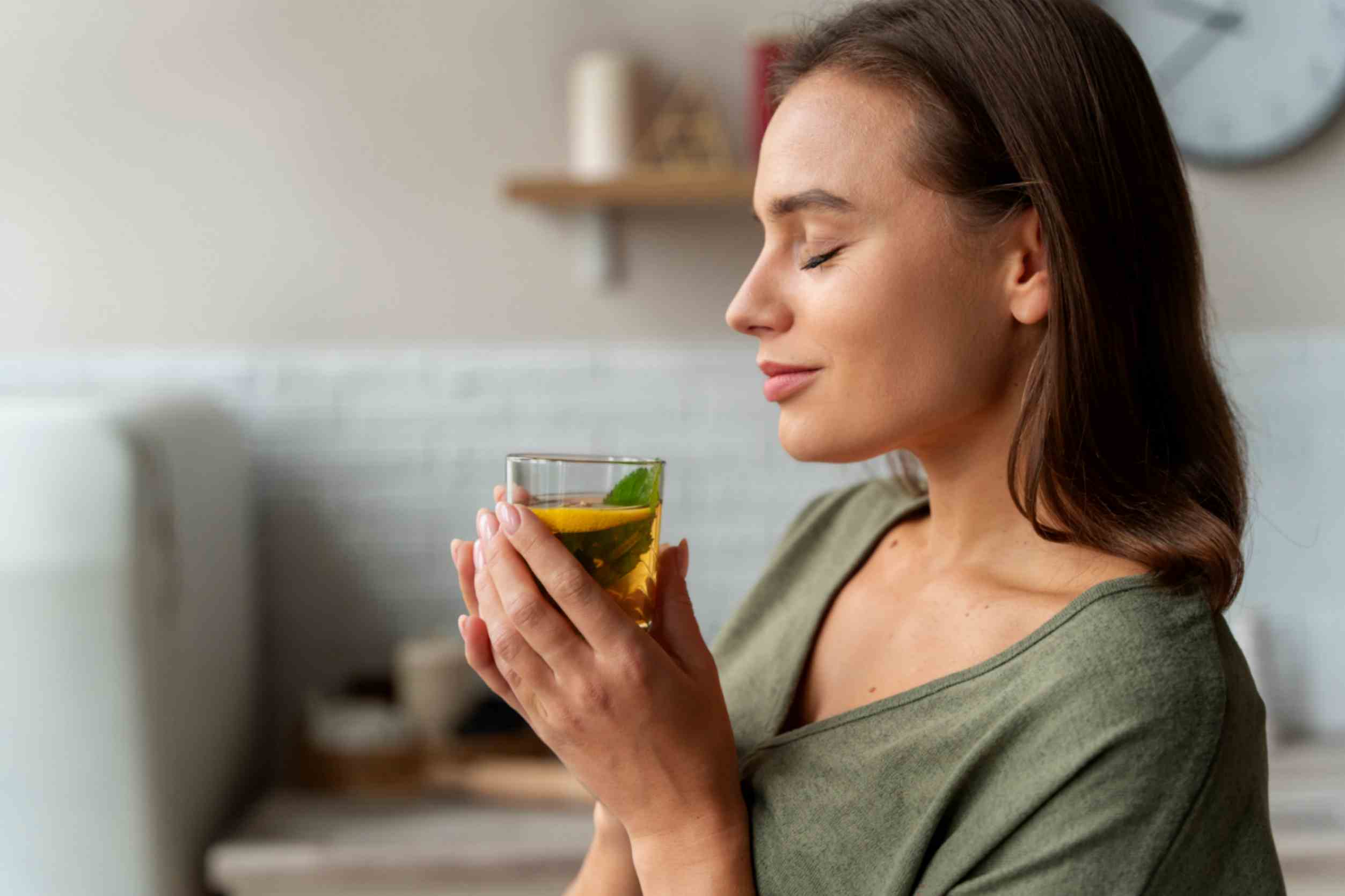 Women Drinking Green Tea