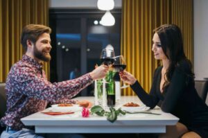 Young Couple Enjoying Dinner Date