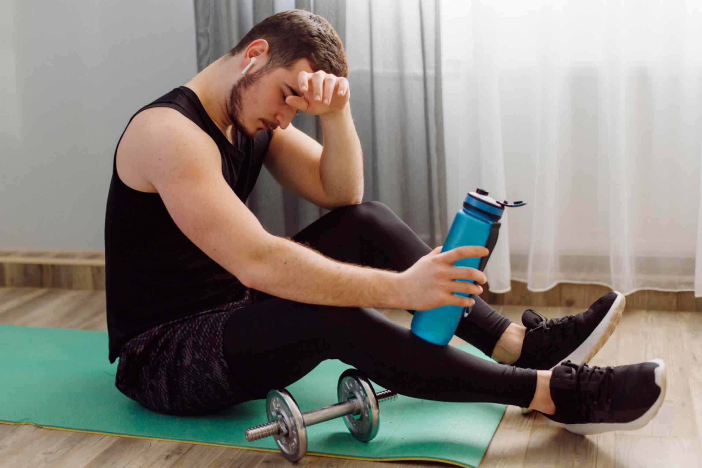 Young Man After Intense Workout