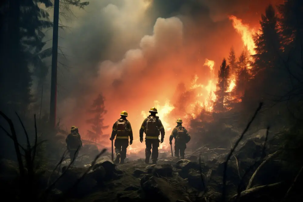 firefighters on rescue mission
