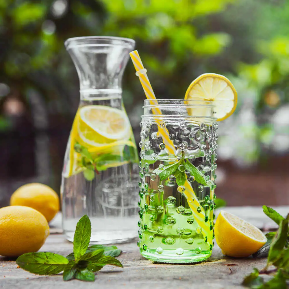 lemonade ingredients with jug and glass
