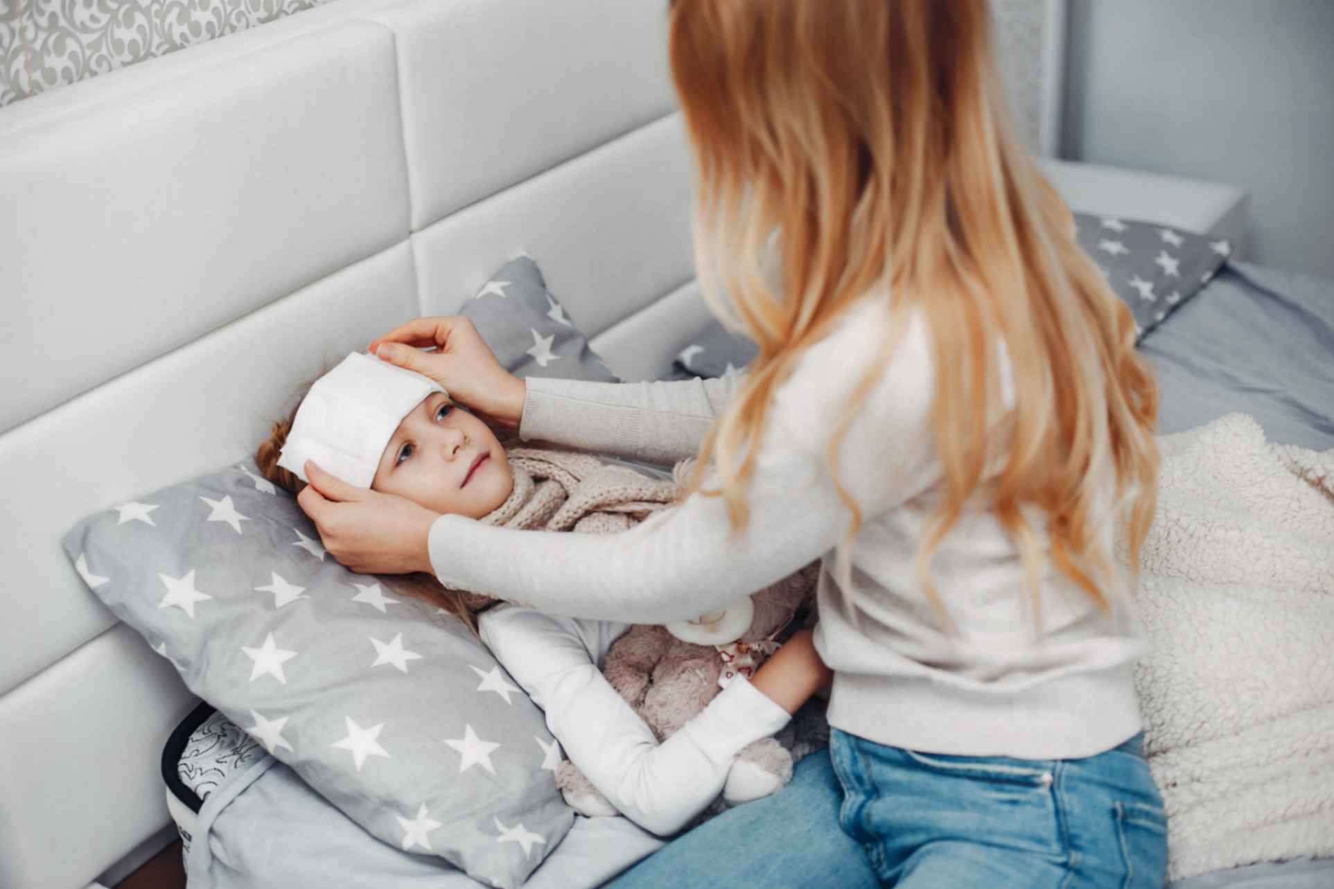 mother with her ill daughter