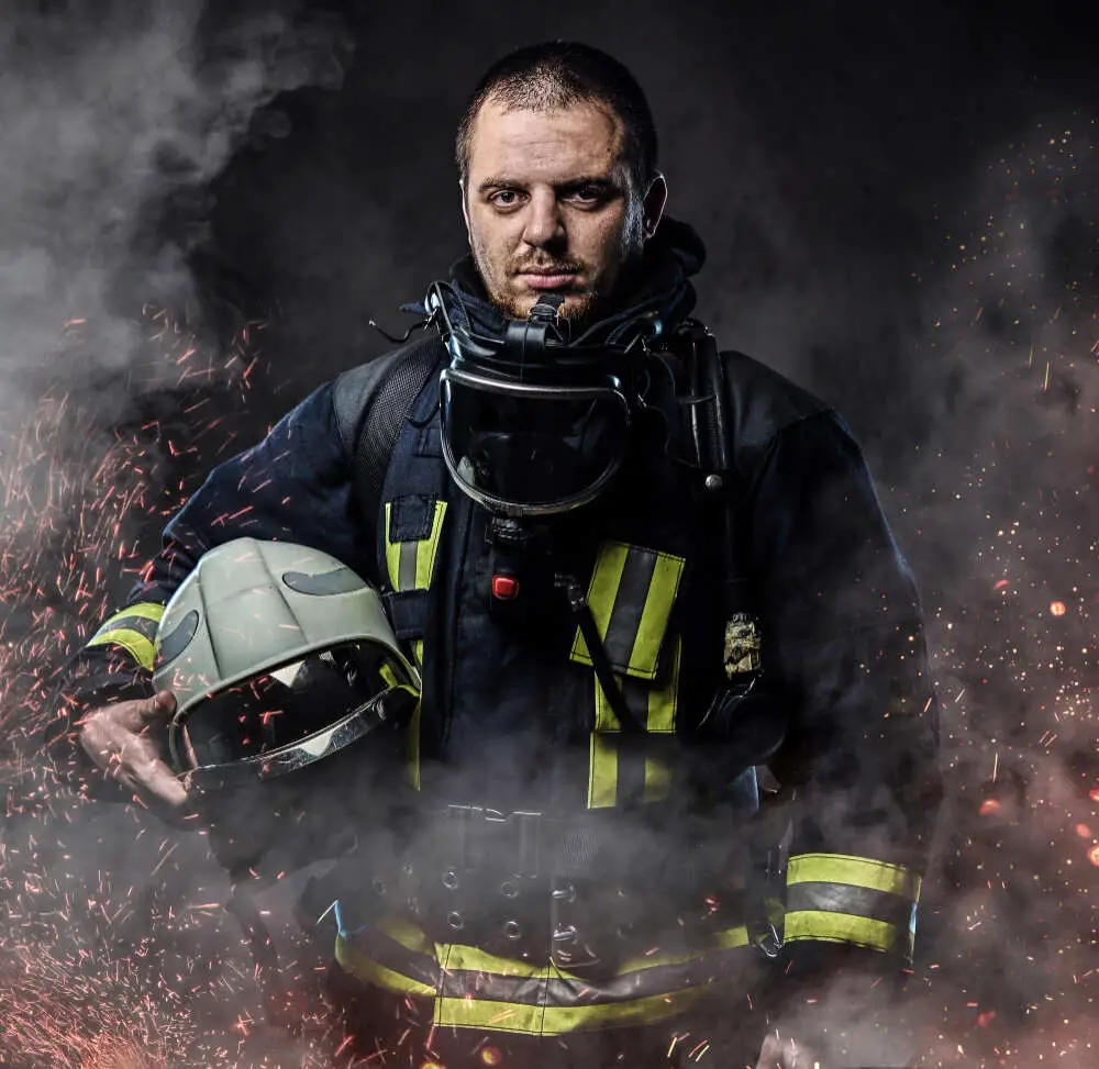 professional firefighter in uniform