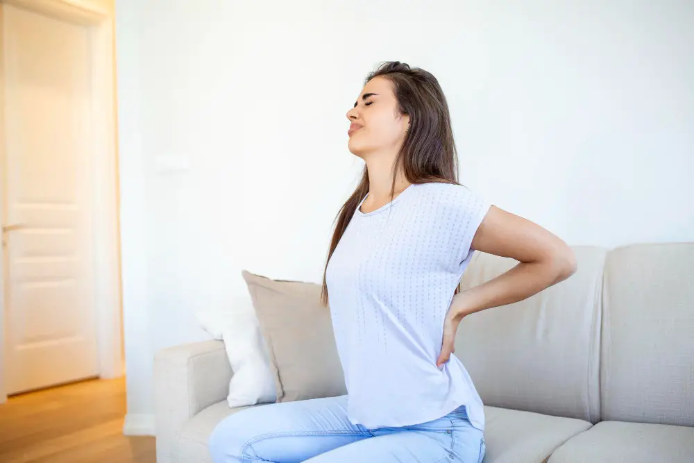 Women suffering from lower backache