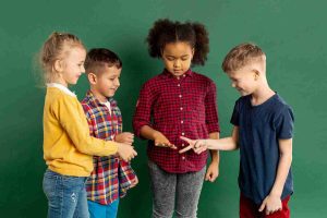 Diverse Culture Kids Playing Rock Paper Scissor