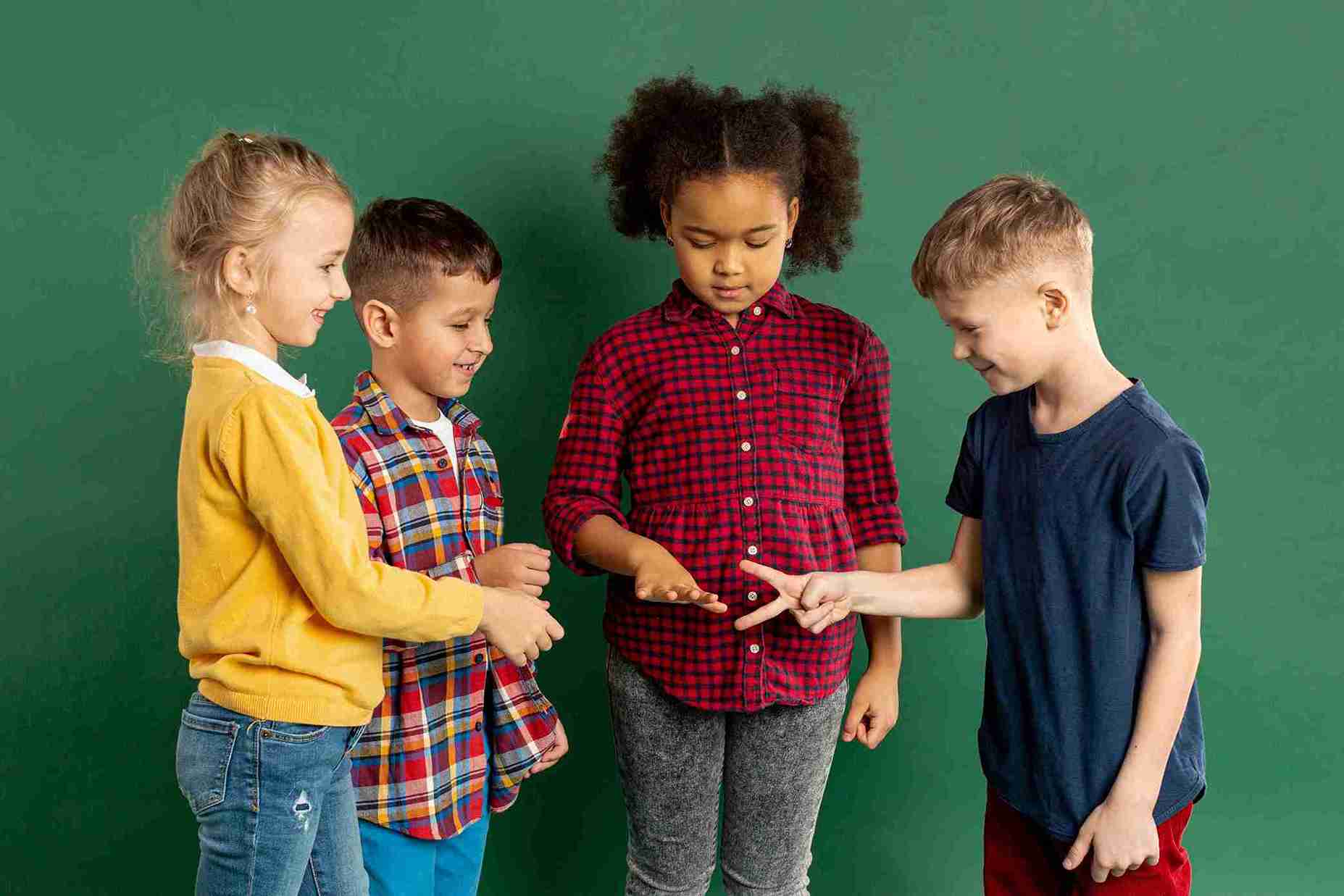 Diverse Culture Kids Playing Rock Paper Scissor