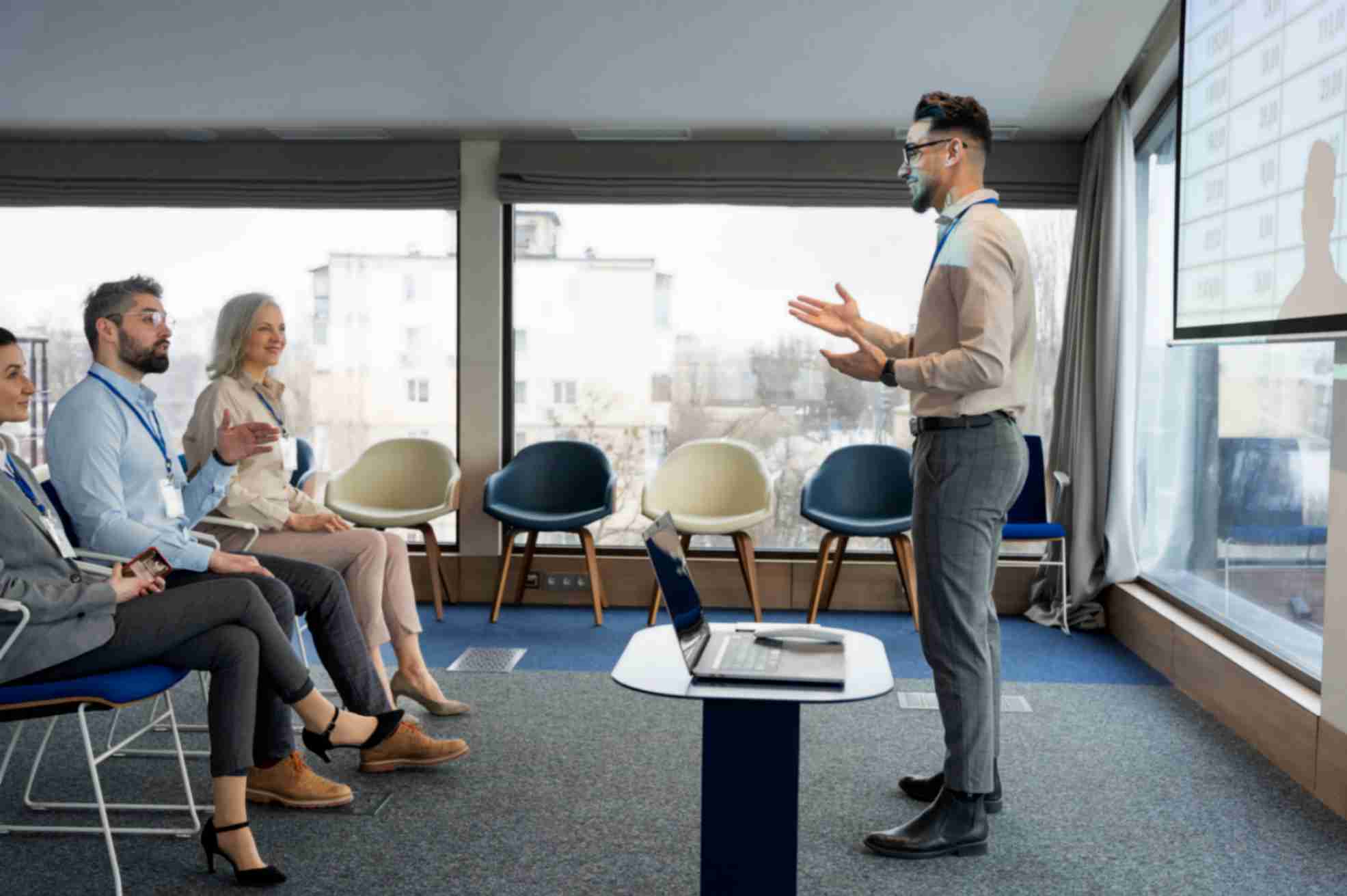 Employee is Giving Presentation