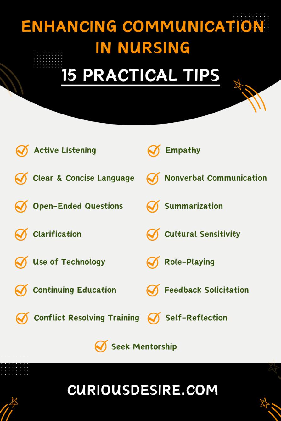 15 Practical Tips for Enhancing Communication in Nursing - Infographic 