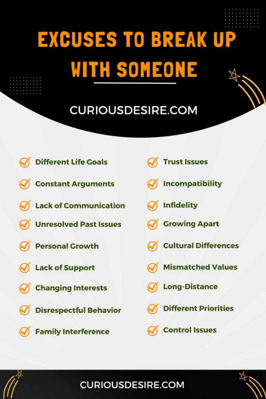 Excuses to Break Up With Someone infographic 