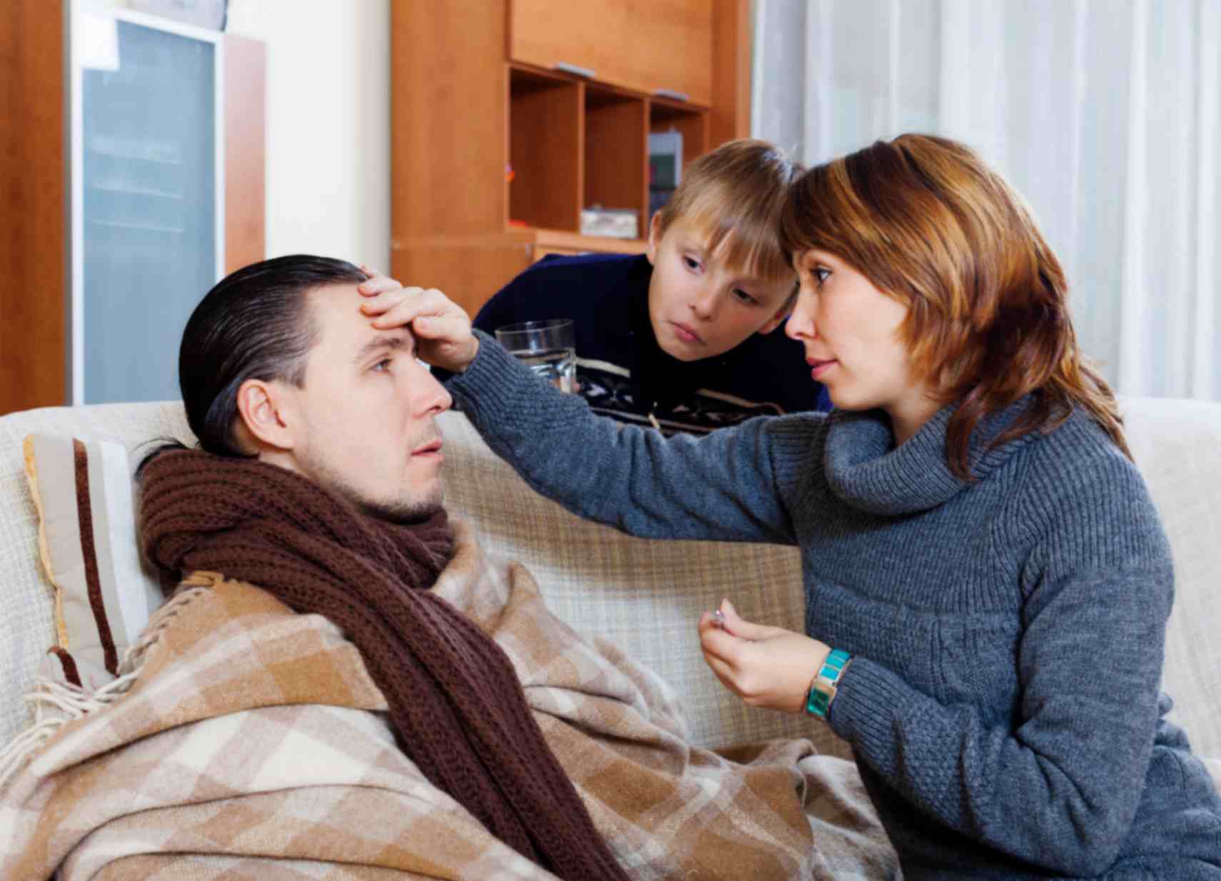 Family is Taking Care of Sick Father
