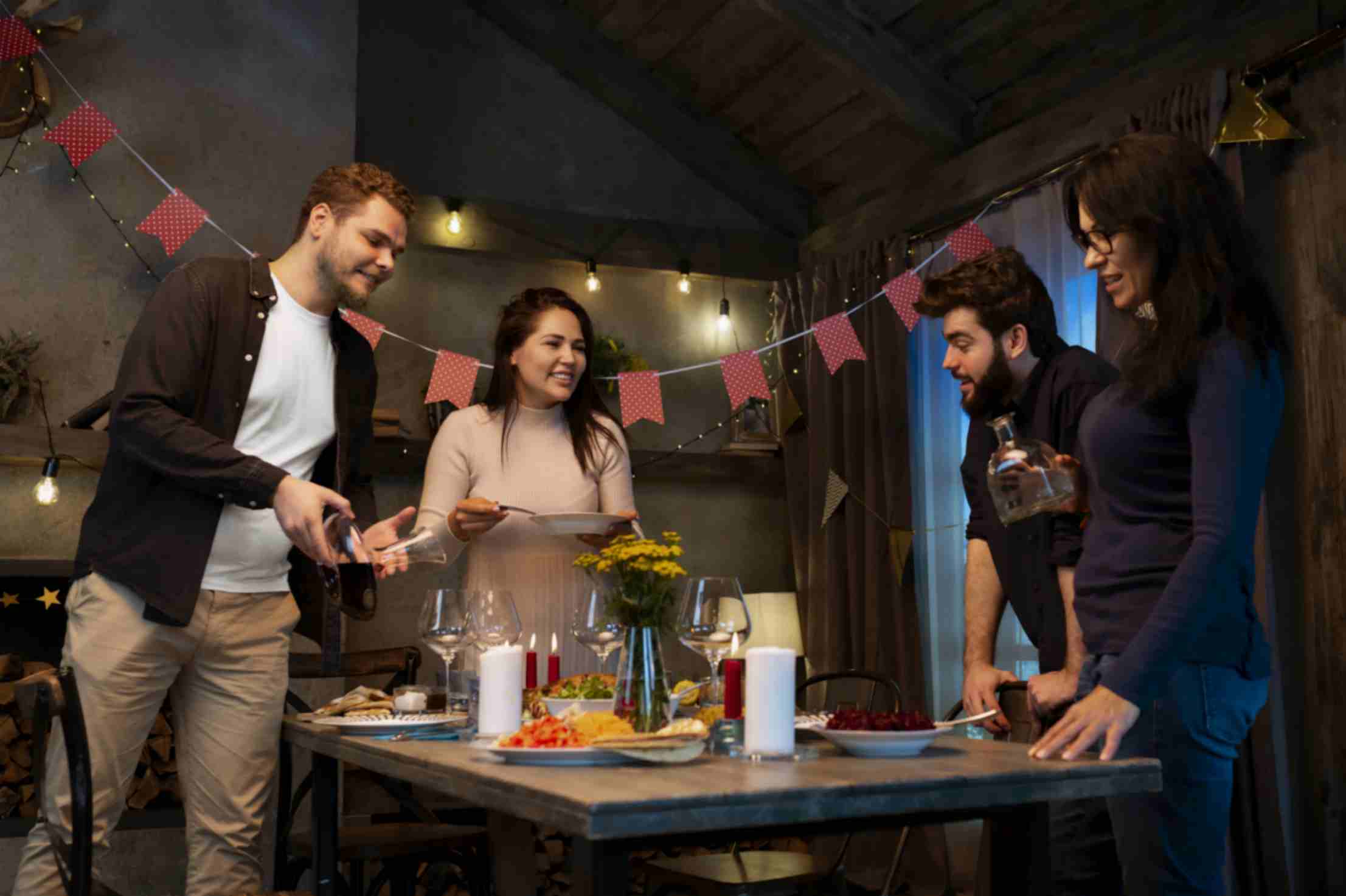 Friends Having Reunion Party 