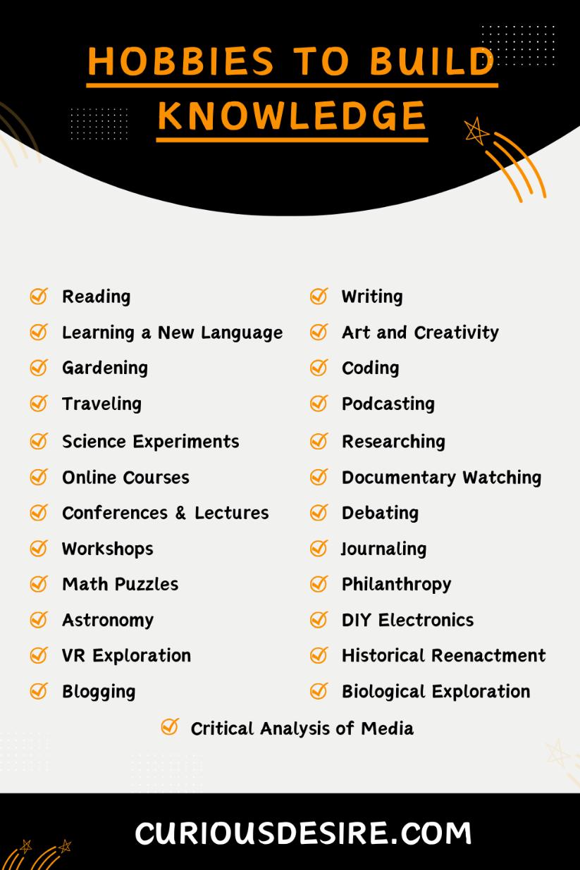 Hobbies To Build Knowledge - Infographic