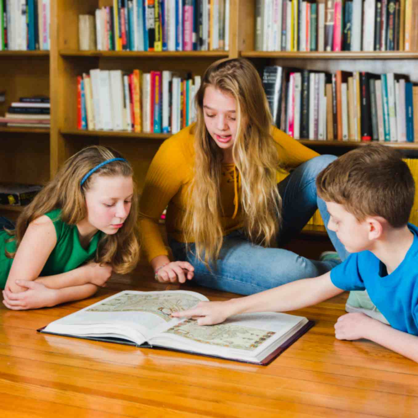 Kids are Looking at Picture in the Book