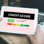 A person checking their good credit score on a tablet