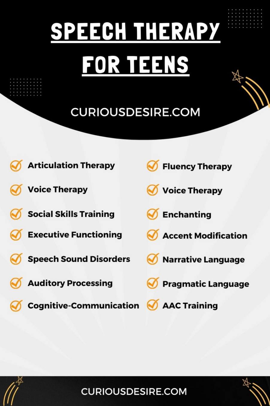 Speech Therapy for Teens infographic 