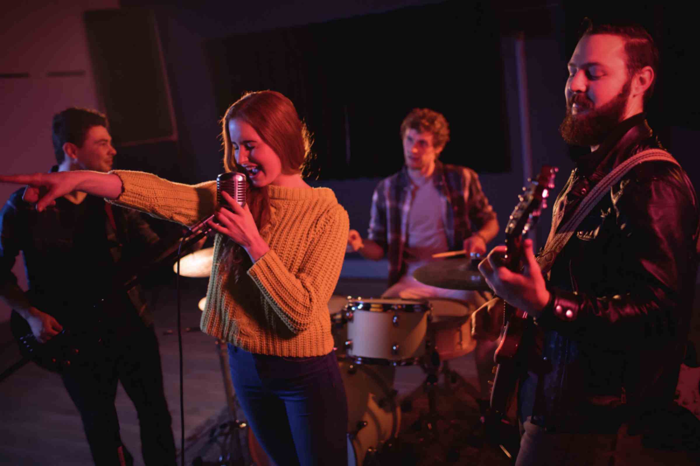 Teen Band Performing on Stage