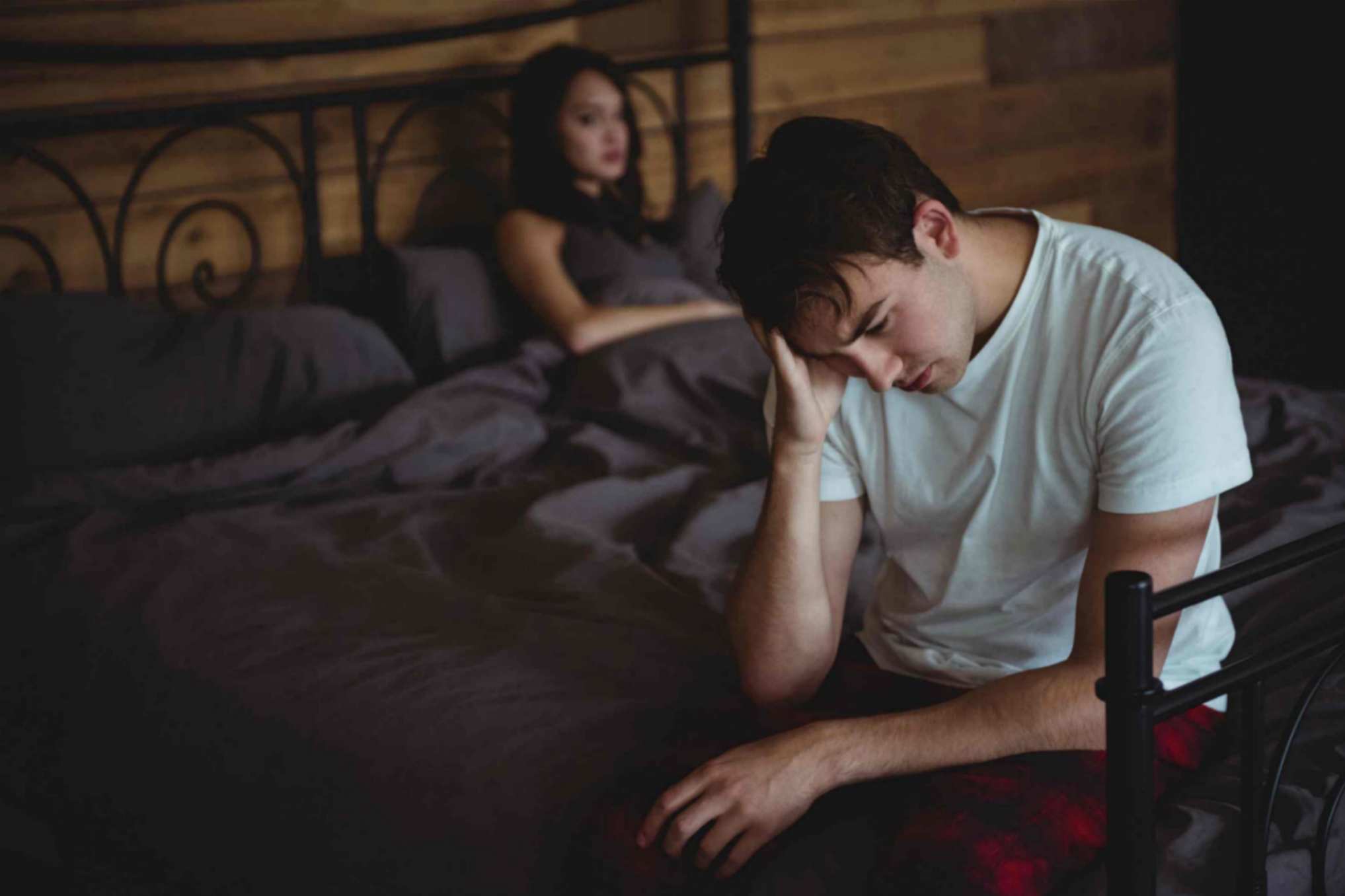 Upset Couple Ignoring Each Other After Fight Bed