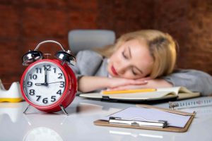 Women Tried of Work and Sleeping on Stress
