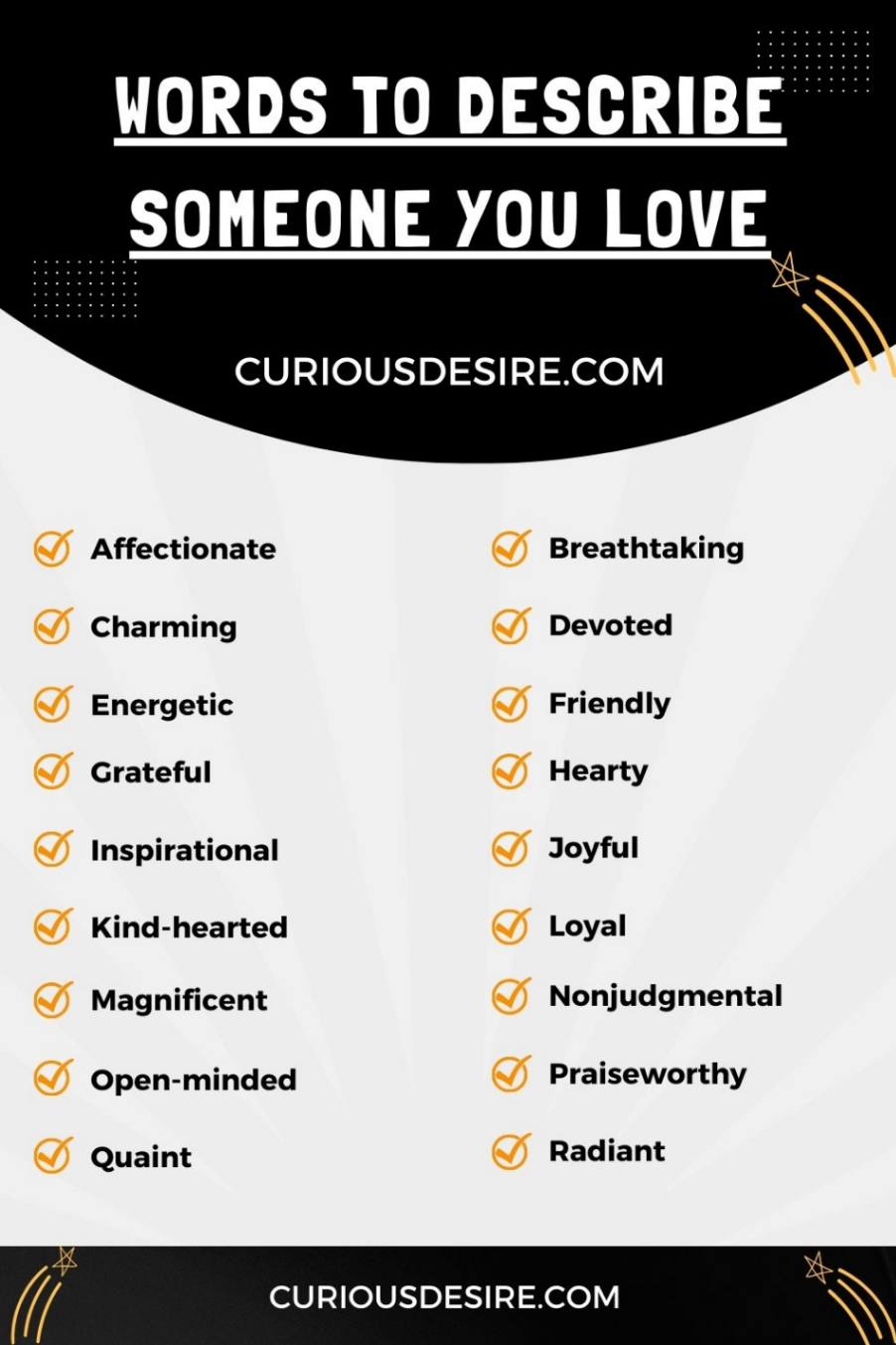 Words to Describe Someone You Love infographic 