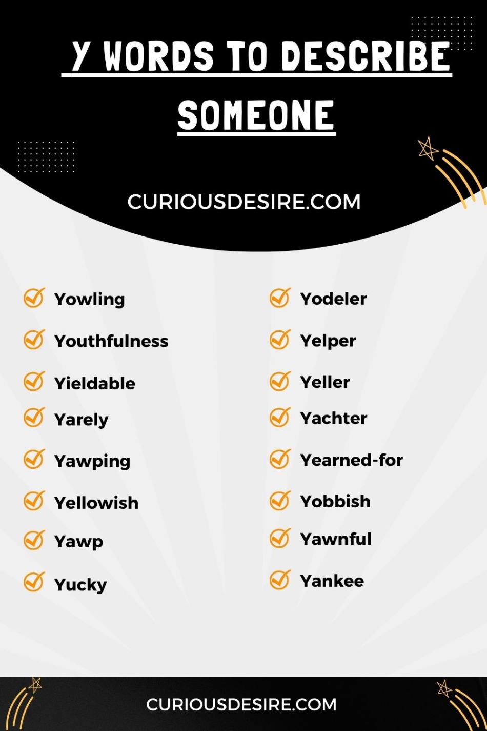 Y Words to Describe Someone infographic