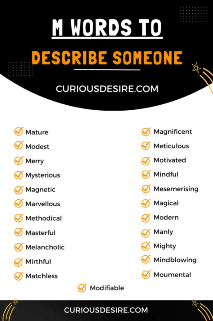 M words to describe someone Infographic