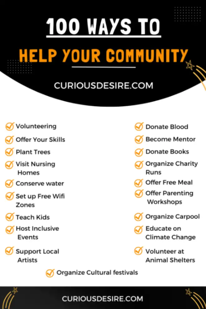 100 Ways to help your Community infographic