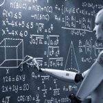 Robot writing on board potentially showing the Role of AI in education