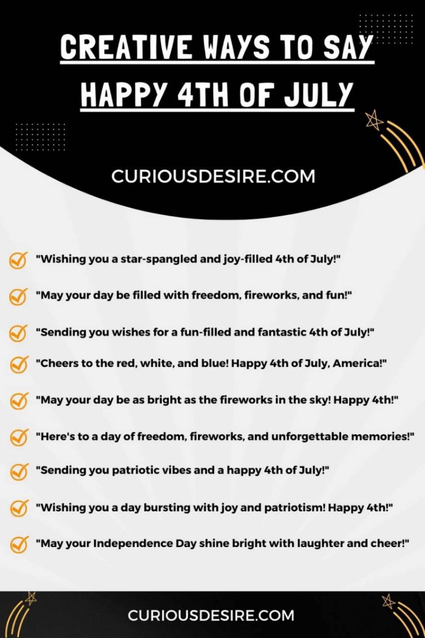 Creative Ways to Say Happy 4th of July infographic
