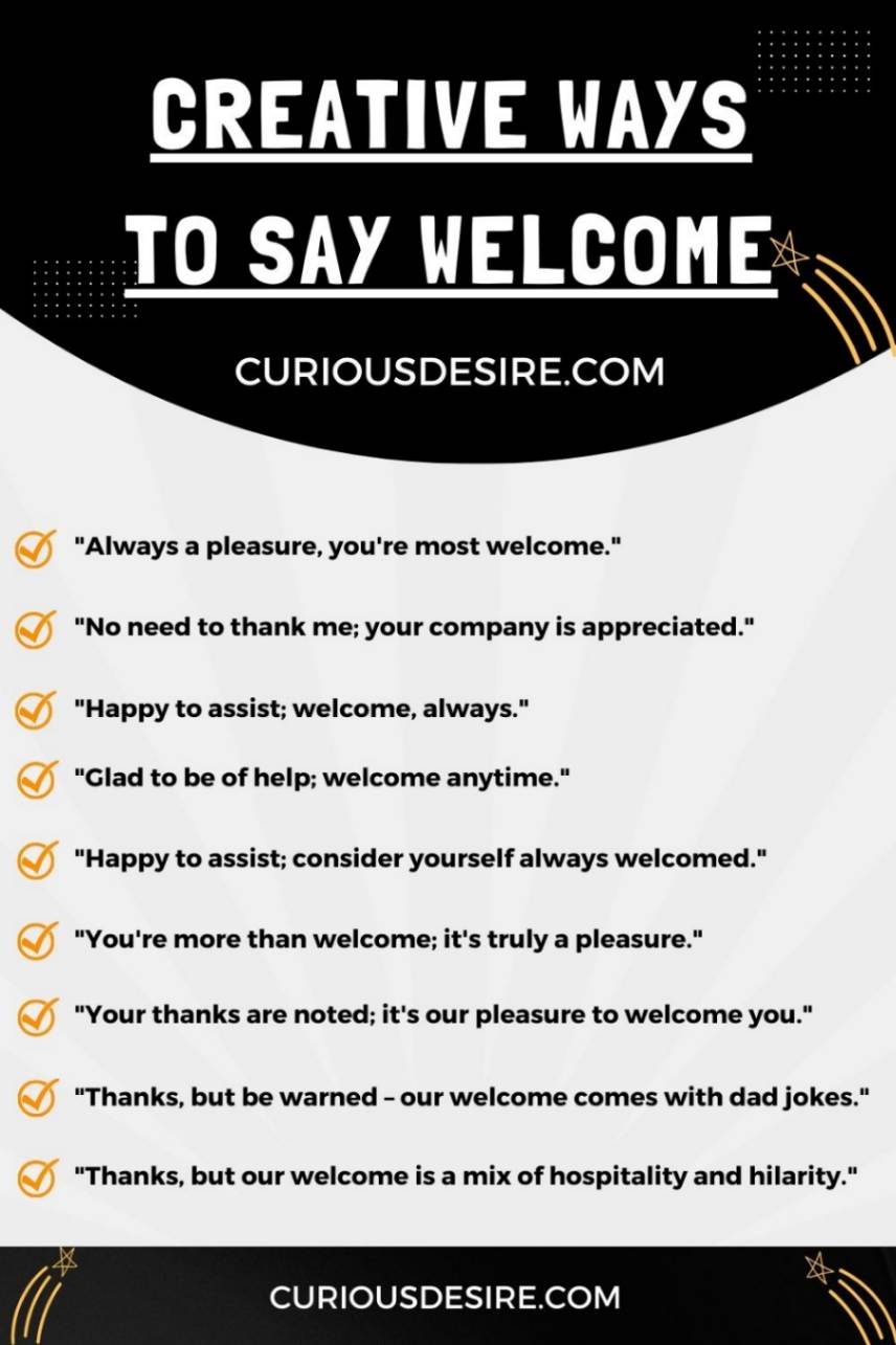 Creative Ways to Say Welcome infographic