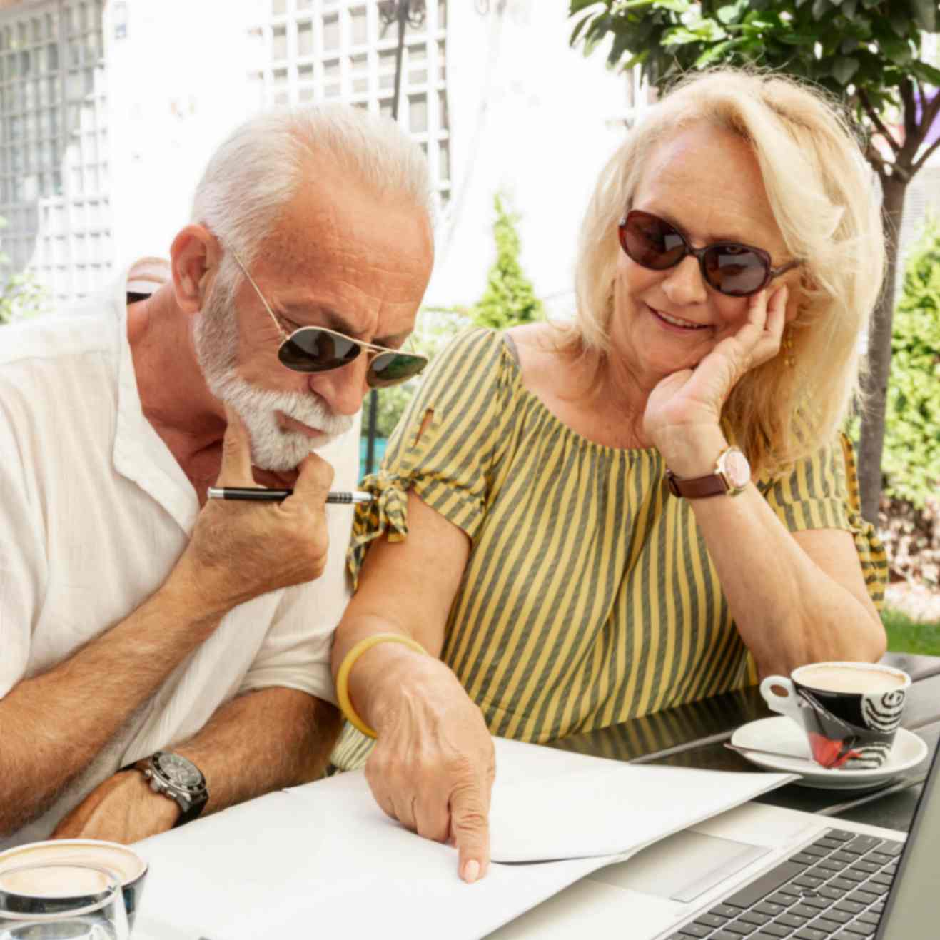 Elderly Couple Planning For Travel