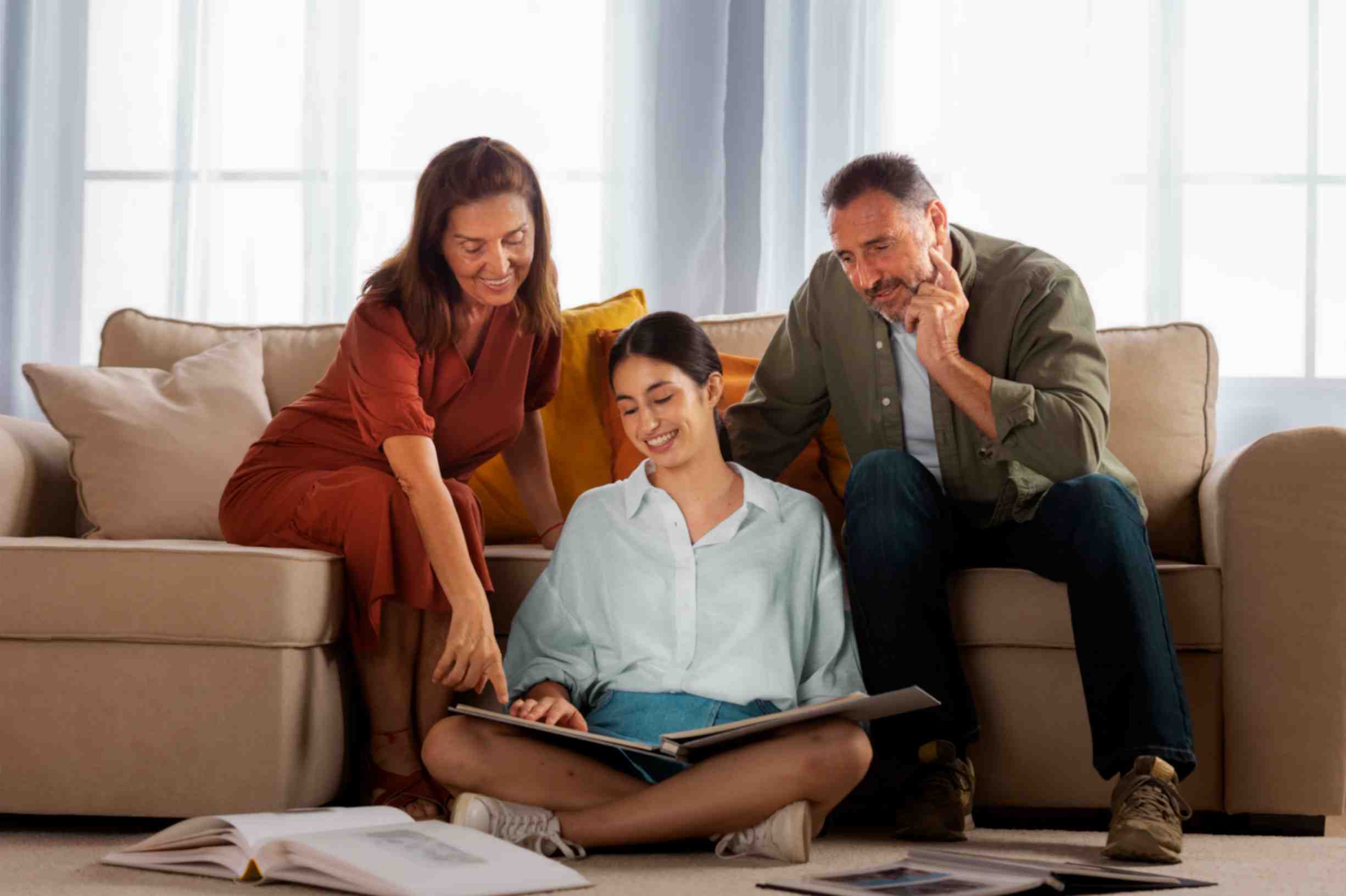 Family Looking at the Family Album