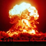 Fire erupted over a city - Nuclear War Catastrophe