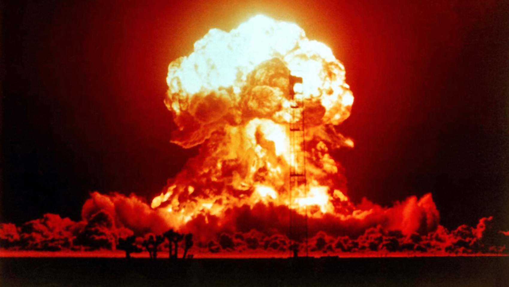 Fire erupted over a city - Nuclear War Catastrophe