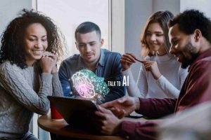 Group of people using AI tools