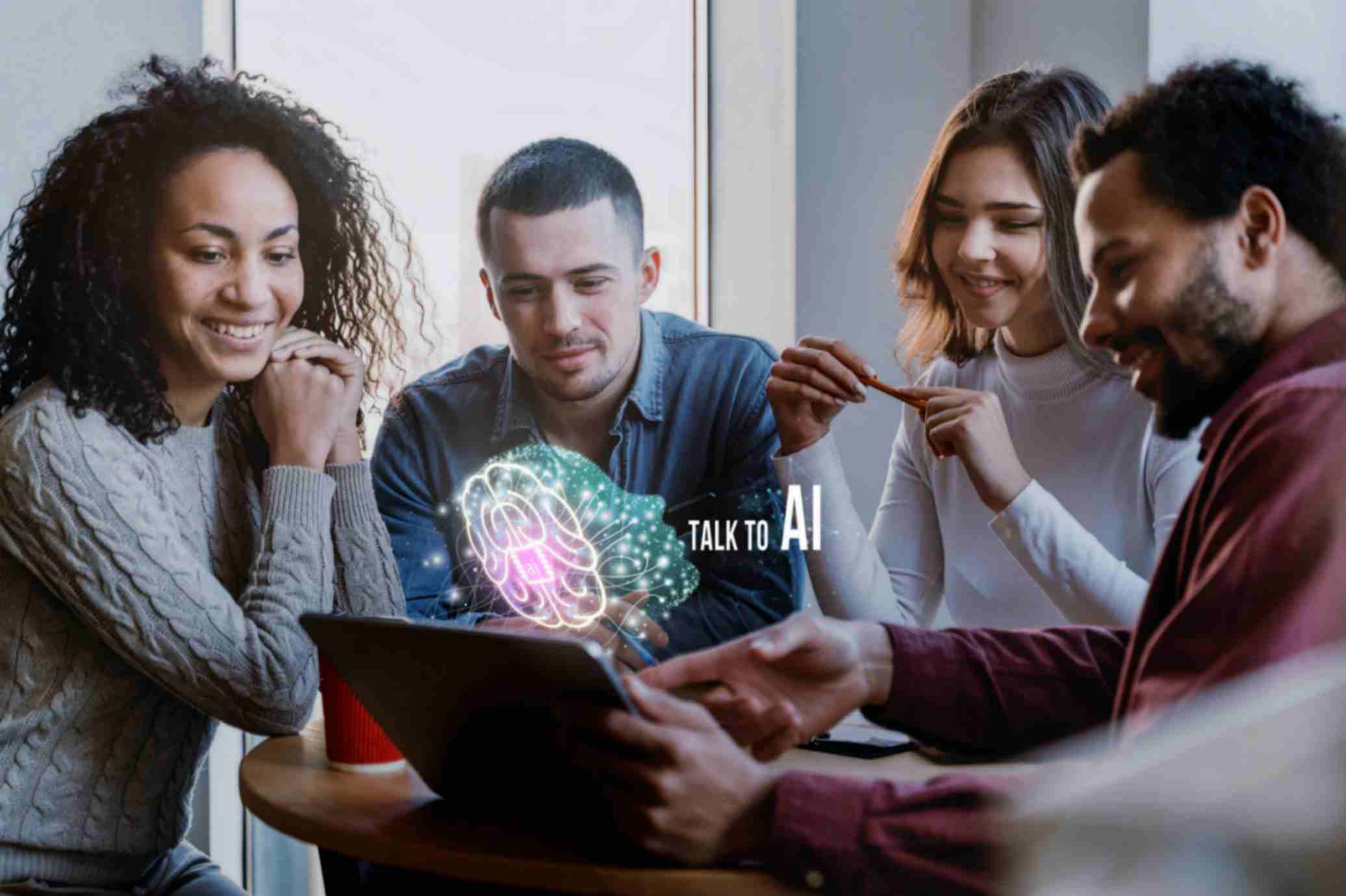 Group of people using AI tools