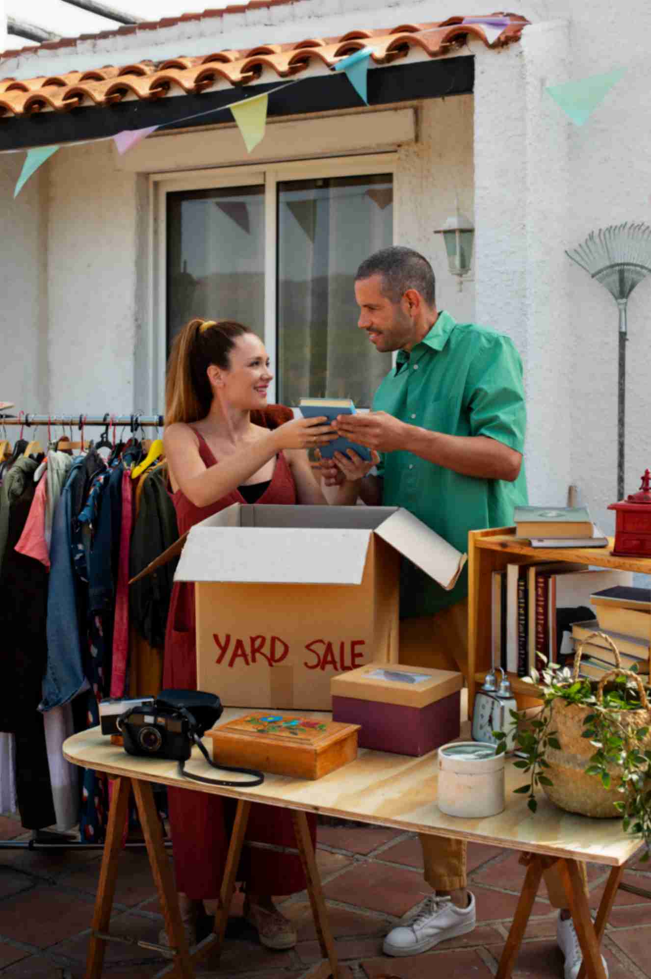Man Women Garage Sale