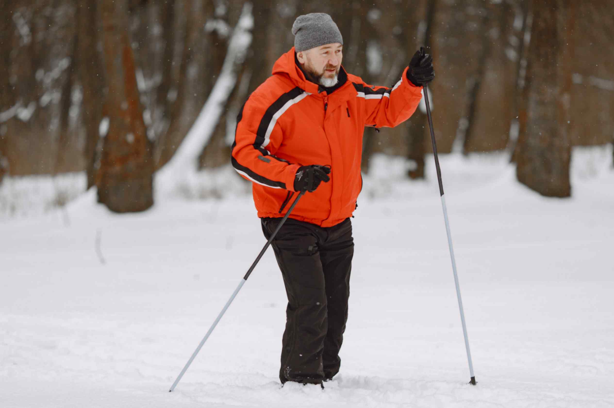 Mature Man Doing Skiing
