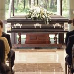 People gathered in the funeral ceremony of their loved one