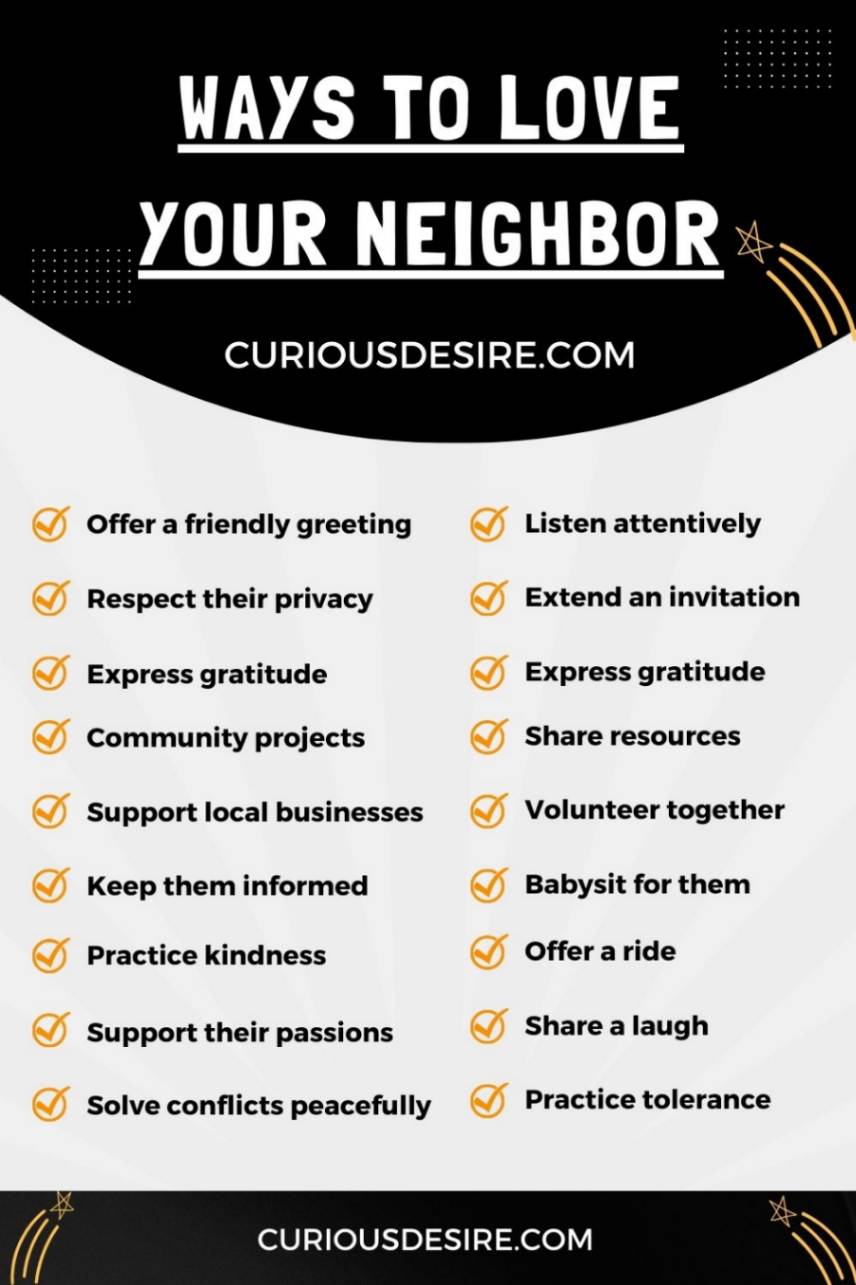 Ways to Love Your Neighbor infographic