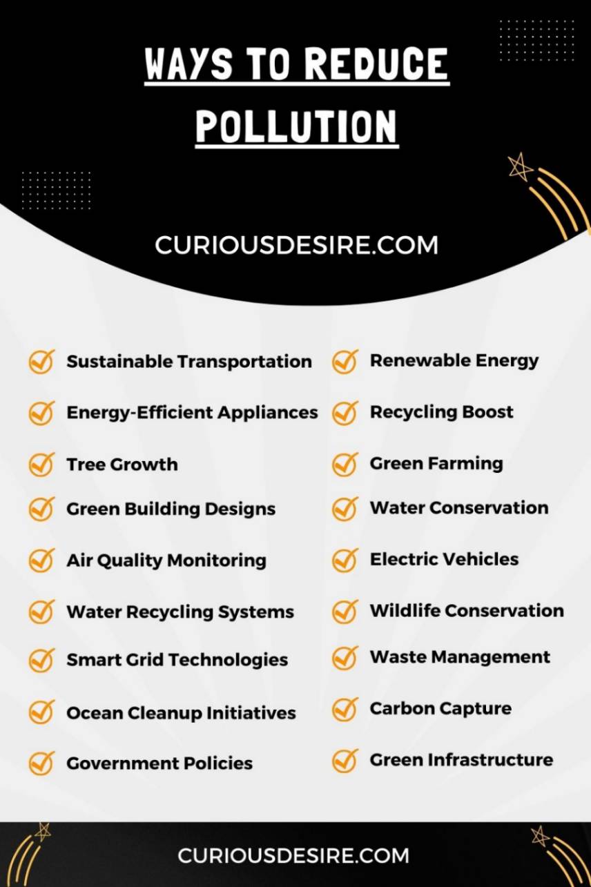 Ways to Reduce Pollution infographic