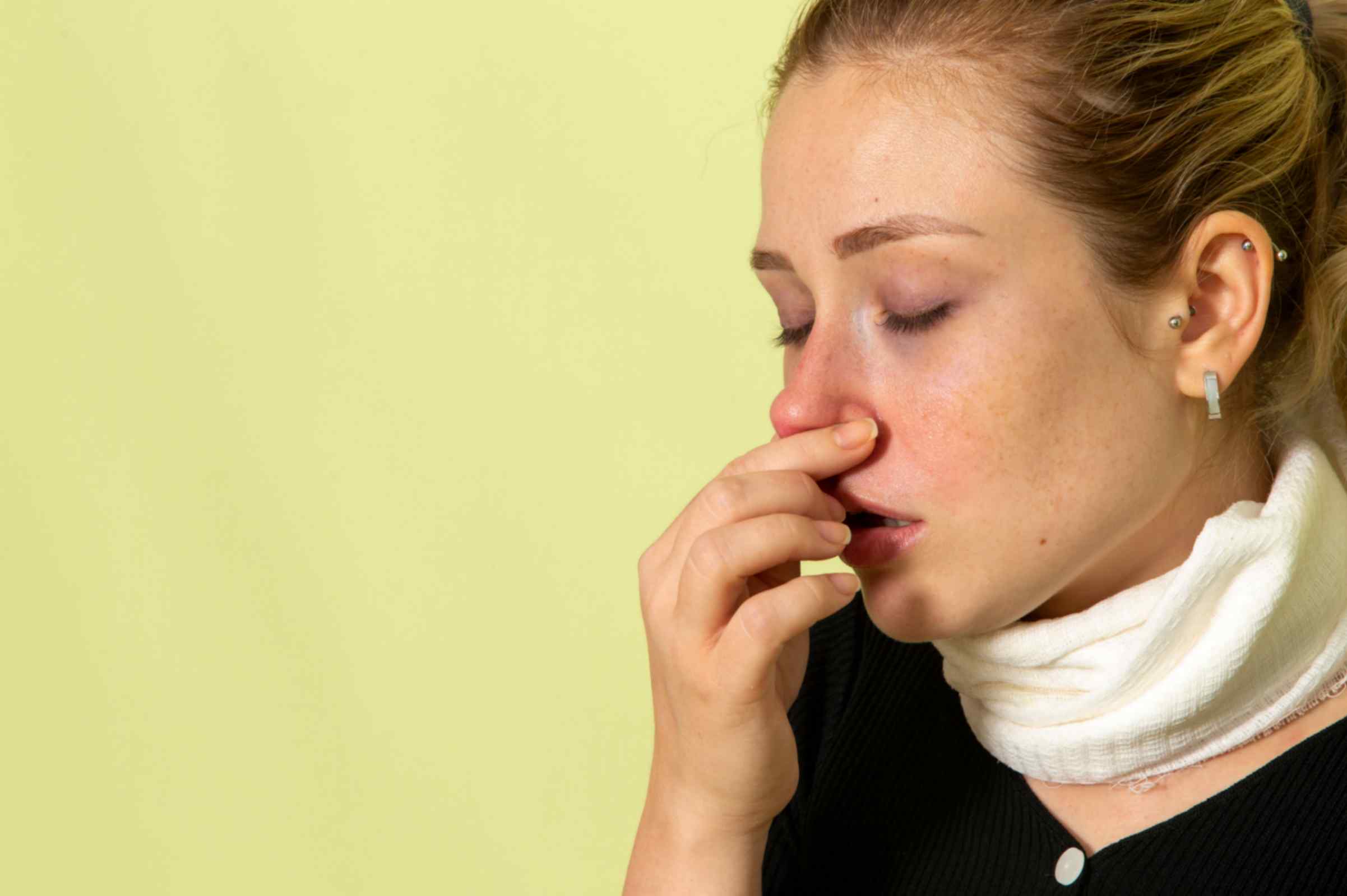 Women Swollen Nasal Due To Allergy