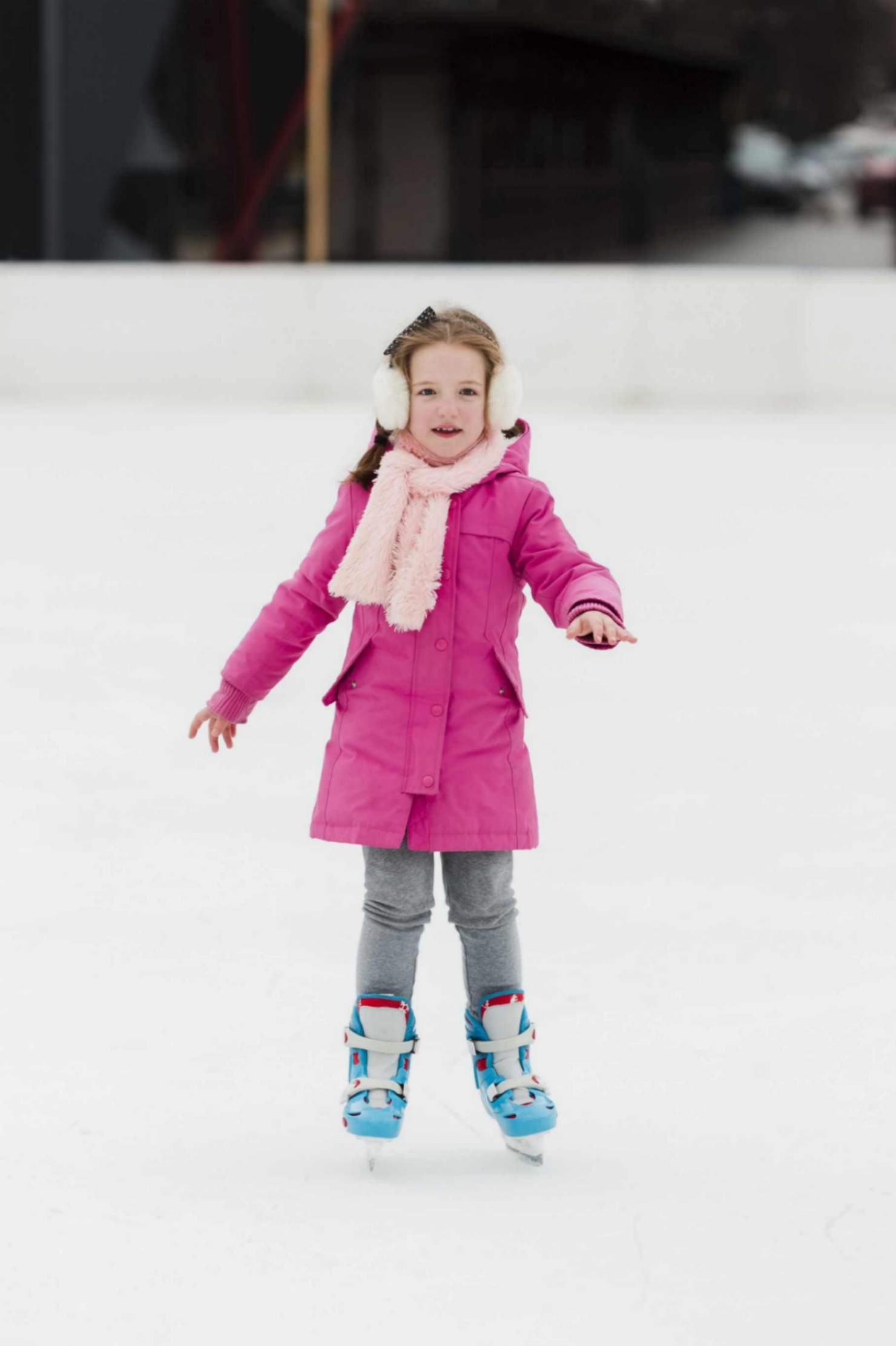 Young girl doing ice skating